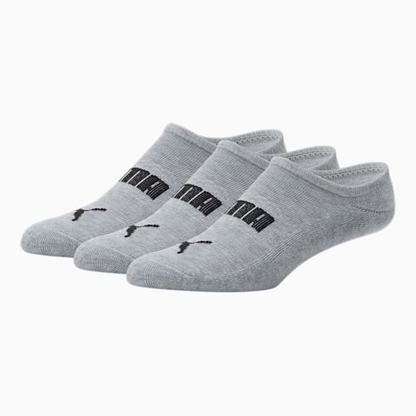 Men's Half-Terry No-Show Socks [3 Pairs], GREY / BLACK, extralarge